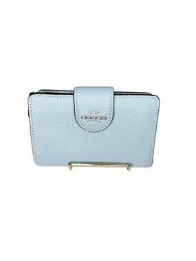 Coach Pale Blue/Navy Zip Snap Wallet